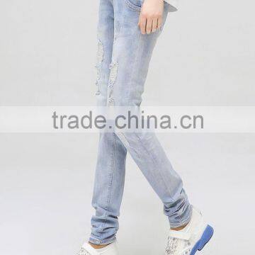 Autumn Latest New Design Women Funky Ripped Denim Jean Pants photo-6
