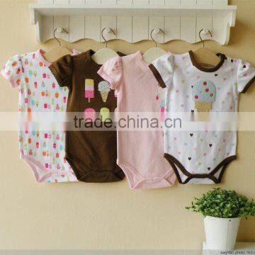 baby clothes cotton embroider short sleeve bodysuit