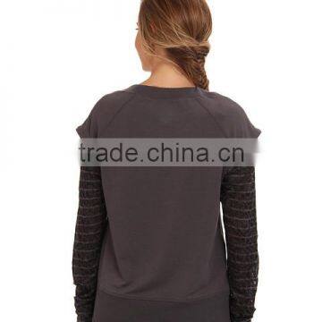 Women False Two-piece Sweatshirt With Scoop Neckline Features Adjustable Collar photo-2