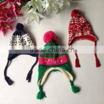 Factory Produce Lovely Heart Acrylic Soft & Warm Knitted Hat in Good Price photo-4