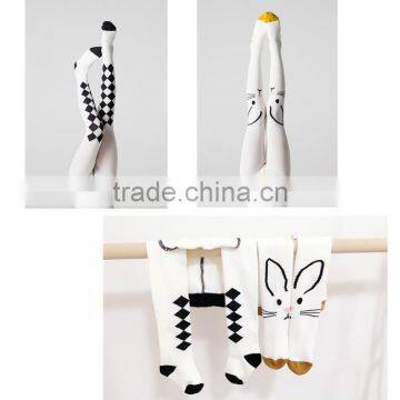 SK1016 plaid rabbit pattern kids pantyhose children pants socks