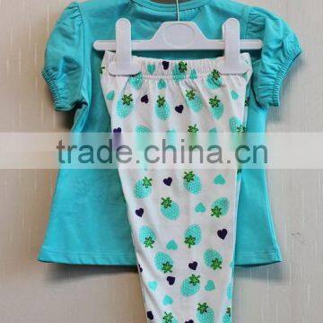 Lovely Style Baby Girls 2 Pcs Set Printed Knitted Cap Sleeve Clothes Set TP-7728 photo-2