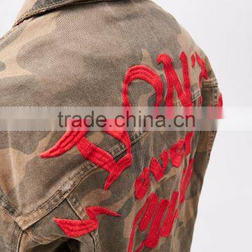 2017 Custom Men Camo Motorcycle Jacket With Embroidery photo-4