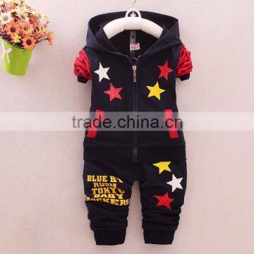 New Cotton Five-pointed Star Boy Long-sleeved Two-piece Suit photo-3
