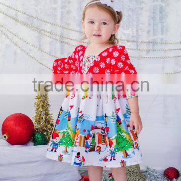 2017 New Born Baby Girls First Christmas Party Dress Kids Elf Holiday Party Dress photo-2