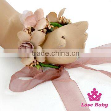 Remake Photo Props Toddler Festival Crown For Kids 2pcs Wedding Headband Flower Garland With Floral Bracelet Accessories photo-5