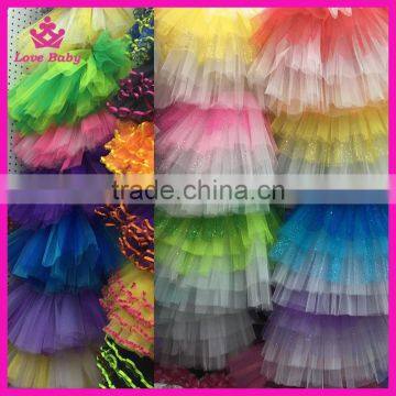 Ladies&children Umbrella Stylish Skirt Triple Ruffles Shining Sparkle Stage Ballroom Performance Tutu Skirt photo-2