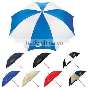 Palm Beach 60" Steel Manual Golf Umbrella - large polyester canopy, metal shaft, wooden handle and comes with your logo