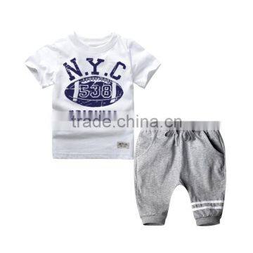 Wholesale Summer Cotton Printing Boys Kids Clothes Clothing Set photo-6