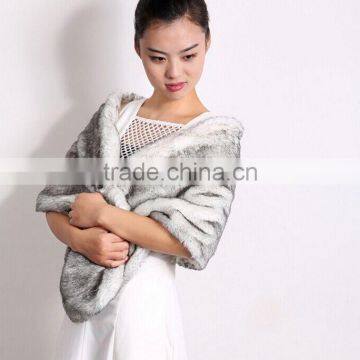 2016 Elegant Design Winter White Faux Fur Wedding Bridal Shawls