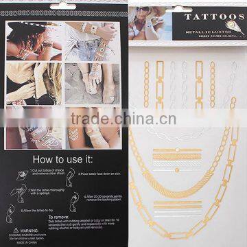 New Fashionable Removable Waterproof Metallic Temporary Tattoo Sticker For Women photo-3