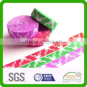 wholesale dye sublimation printed fold over elastic for hair tie