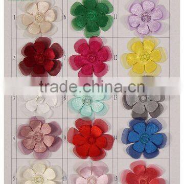 2016 Fashion Lace Fabric Multicolor 3D Flower Chiffon 130cm Double Layer Embroidered DIY Wedding Dress Clothing Accessories s 20 photo-2