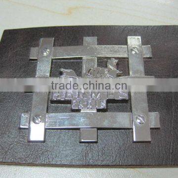 Leather Labels for Jeans Fake Leather Patch Die Cast Jeans Leather Label With Metal Logo photo-1