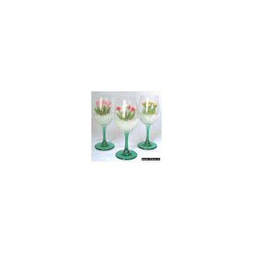 Floral Wine Glass