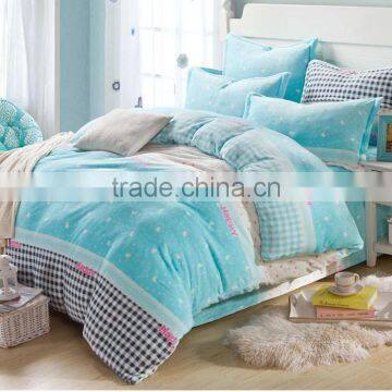 China Wholesale Happy Blue bedding set Flannel Blanket