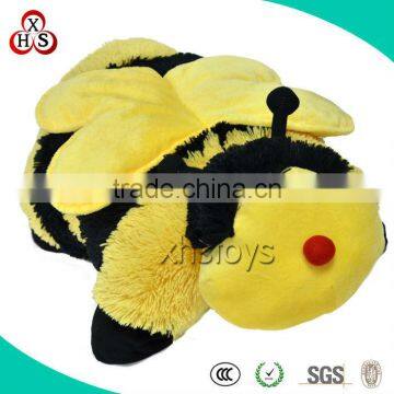 OEM soft stuffed brown yellow bee plush toy