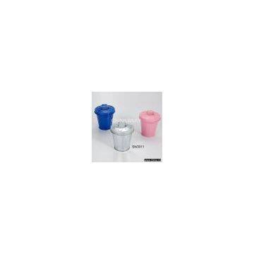 Metal Storage Bin / Galvanized Container / Tin Box / Mini Trash Can / Tiny Garbage Bin