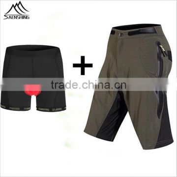 hot sale Mens cycling quick dry shorts breathable man bicycle shorts with Gel & Foam pad men riding shorts