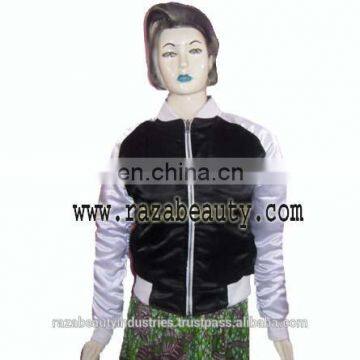 Ladies Reversible Varsity Jackets, Custom Embroidery Women Baseball Jackets, Custom Girls Satin Bomber Jackets