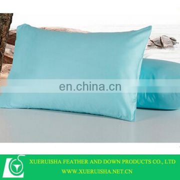 oblong shape emboridered down pillow in blue color