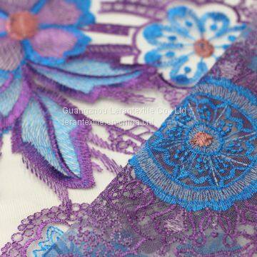 China Factory Peacock Feather Fabric Embroideried Mesh Net Lace Fabric for Wedding photo-4