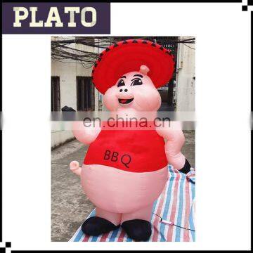 customized make giant inflatable stand pig for advertising