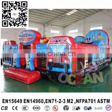 Inflatable fire station playground bouncer jumping castle for kids