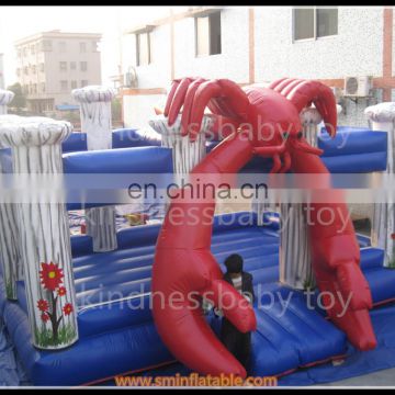 Funny inflatable shrimp castle, bouncy castle, inflatable air trampoline