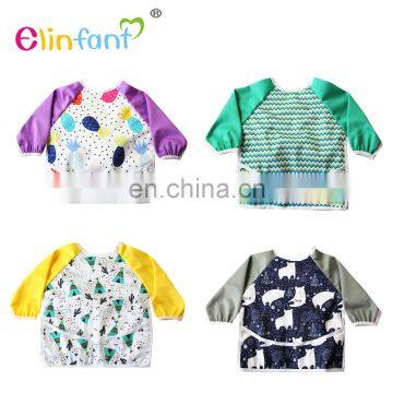 Elinfant 6-24 Months Baby Waterproof PUL Long Sleeve Feeding Baby Bibs odorless