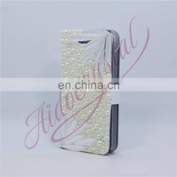 Aidocrystal Pearl Double White Feather Flower Customized Phone Covers for Huawei P9 Lite photo-3