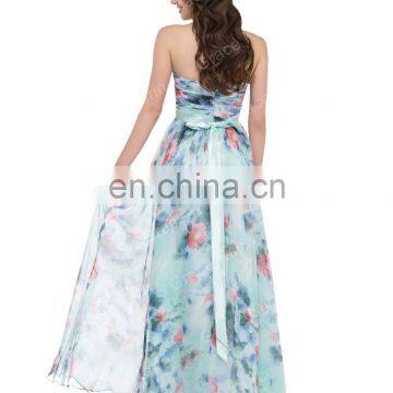 GK Flower Pattern Strapless Chiffon Long Printed Flora Prom Dress 8 Size US 2~16 GK000004 photo-2
