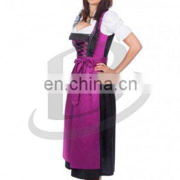 Custom Embroidery long Dirndl with blouse & apron/Trachten Dirndl Dress / Traditional Bavarian long Dress (Oktoberfest Garments)