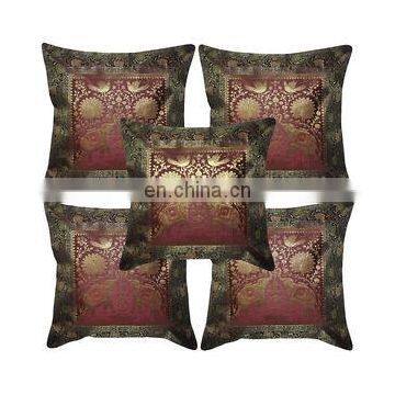 Indian Handmade Elephant Brocade Silk Cushion Cover Vintage Pillow Cases Single Pillow Cover Pillow Case Throw Art wholesale