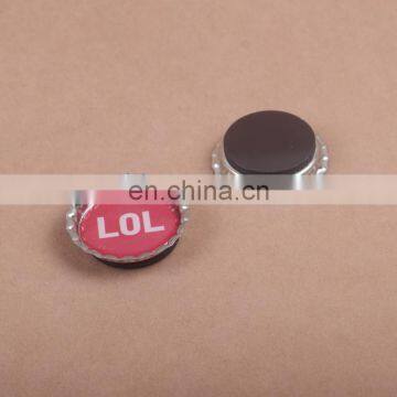 promotional product epoxy round tin fridge decorative cap magnet