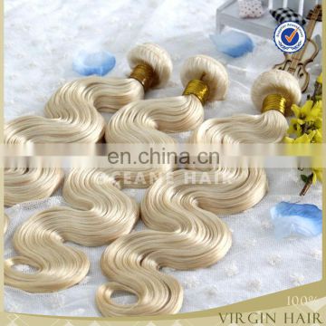 Charming soft European body wave hair color 613 blonde human hair weave