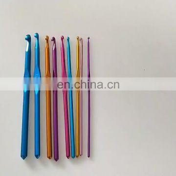 High Quality Aluminum Knit Crochet Hook Sets Colorful Single Head Knitting Hooks Needle Tools