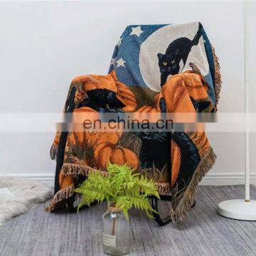 RAWHOUSE Wholesale Kitten Halloween Style Christmas Kids Love Halloween Decoration Throw Blanket photo-2