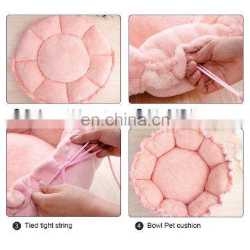 Factory Supplier Wholesaler S M Transform Flat Flower Petal Shape Pet Bowl Cushion Blanket photo-3