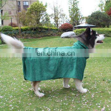 Soft Belt Included Warm Fast Drying Pet Towel Microfiber Dog Bathrobe photo-3