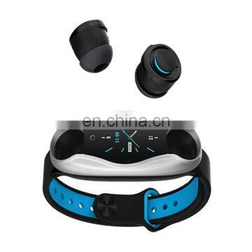 Smart Wrist Watch With Bluetooth Headset 2 In 1 2018 Shenzhen Android Sport Bracelet Body Temperature Ecg Hybrid Smart Watch