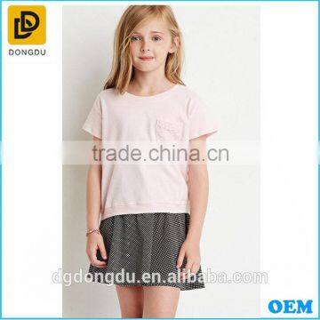 New fashion Pink cotton t shirt for little girls