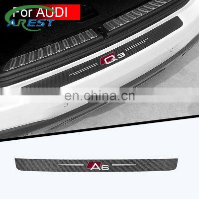 Car trunk decorative protective stickers High-quality carbon fiber fabric For Audi A3 A4 A5 A6 A7 A8 Q3 Q5 Q7 Q8 accessories