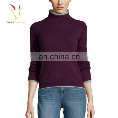 Winter New Fashion Ladies Turtleneck Cashmere Pullover Sweater