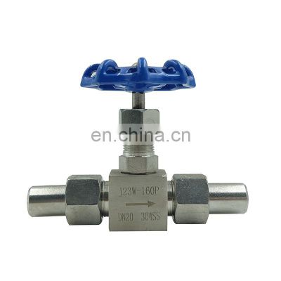 hot sale high pressure sanitary stainless steel 304 316L straight way female welded ball needle valve