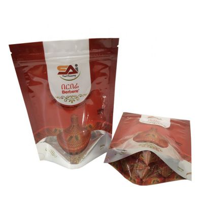 High quality digital printing clear window plastic bag for spices chili powder packaging bag