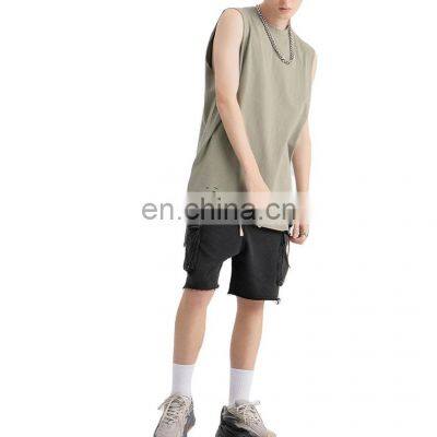 OEM Wholesale Custom Logo casual t-shirt sleeveless solid color tank tops for men