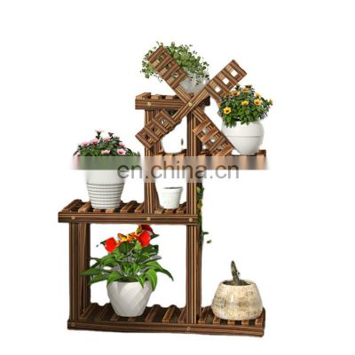 K&B 2021 new design wholesale cheap hot solid wood outdoor flower pot rack shelf