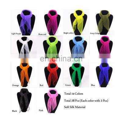 Wholesales Stock Colorful Multi Colored Customized Size Chiffon Silk Juggling Scarf for Magic Tricks Performance photo-4