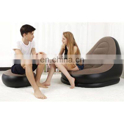 high quality intex 68581 EN71 PVC Flocking inflatable sofa with footrest air sofa chair inflatable sofa chair